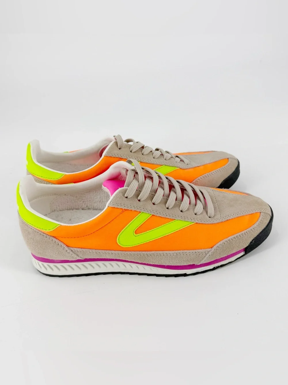 Tretorn Rawlins 10 Sneakers Suede & Neon 9.5